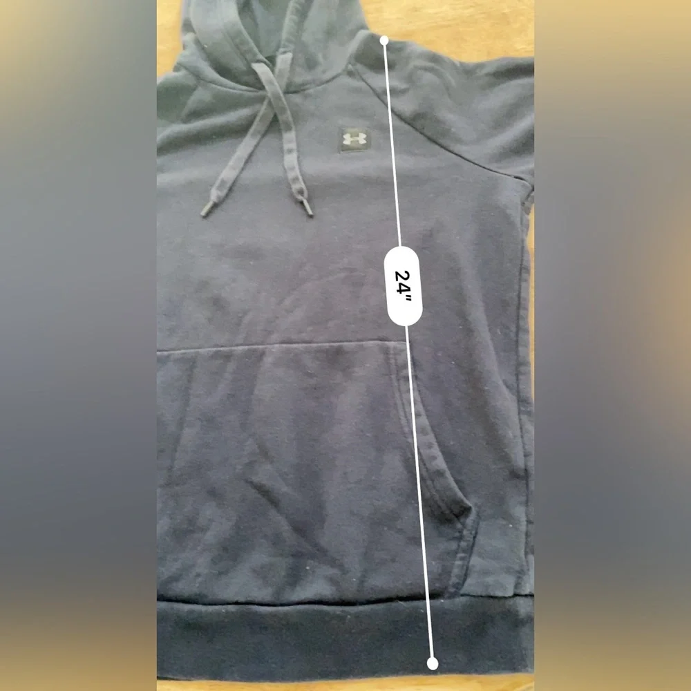 Under Armour Big Boy Youth Large‎ Black Rival Fleece Hoodie W/Patch Logo